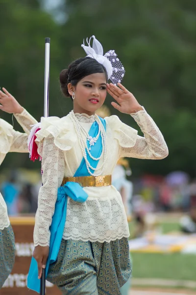 Parade zum Tag des Sports in Thailand — Stockfoto