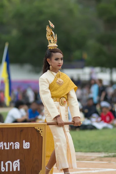 Parade zum Tag des Sports in Thailand — Stockfoto