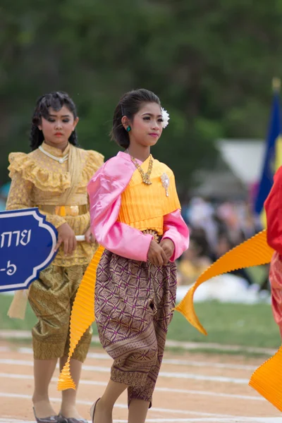 Sport dag parade in Thailand — Stockfoto