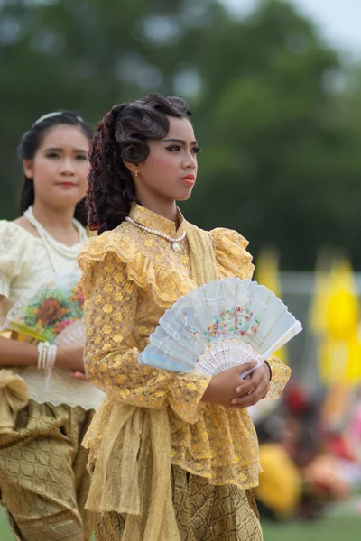 Parade zum Tag des Sports in Thailand — Stockfoto