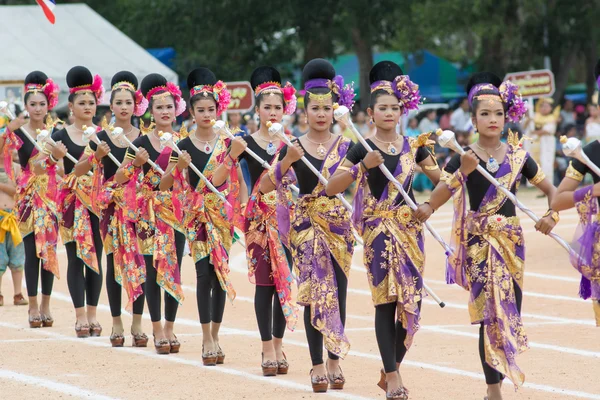 Desfile del día del deporte en Tailandia — Foto de Stock