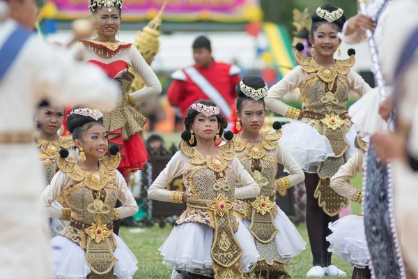 Parade zum Tag des Sports in Thailand — Stockfoto