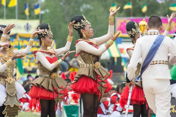 Desfile do dia do esporte na Tailândia — Fotografia de Stock