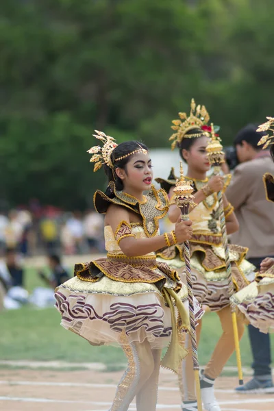 Desfile do dia do esporte na Tailândia — Fotografia de Stock