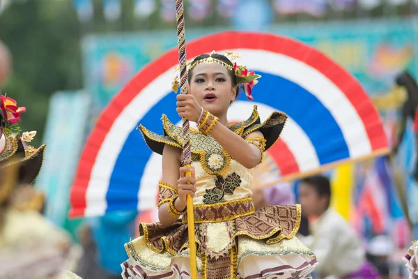 Desfile do dia do esporte na Tailândia — Fotografia de Stock