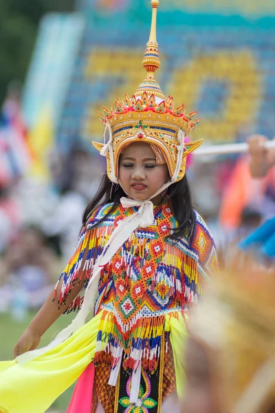 Desfile do dia do esporte na Tailândia — Fotografia de Stock