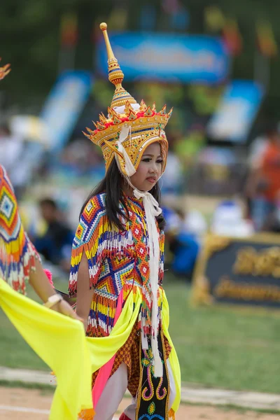 Desfile do dia do esporte na Tailândia — Fotografia de Stock