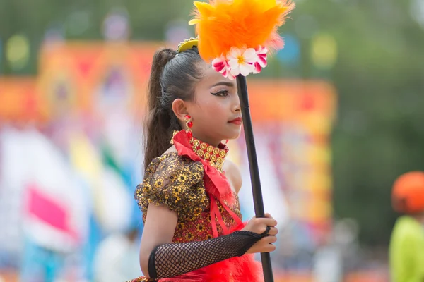 Desfile do dia do esporte na Tailândia — Fotografia de Stock