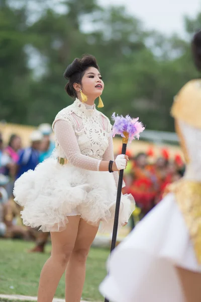 Desfile do dia do esporte na Tailândia — Fotografia de Stock