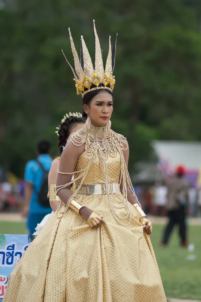 Desfile do dia do esporte na Tailândia — Fotografia de Stock