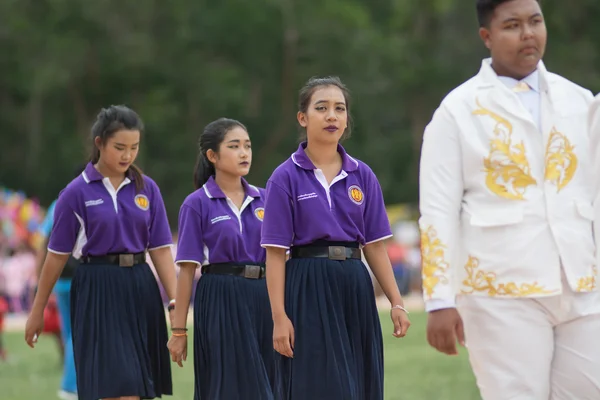 Sport dag parade in Thailand — Stockfoto