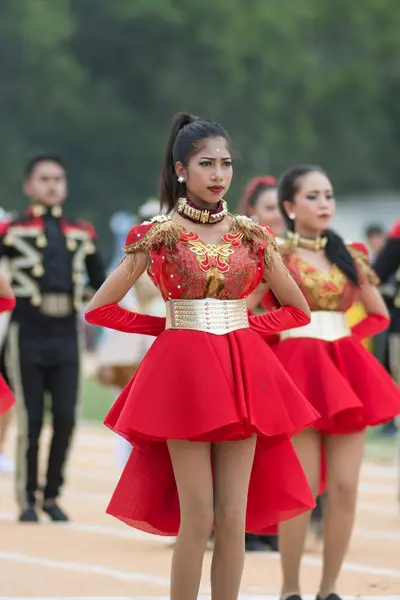 Desfile do dia do esporte na Tailândia — Fotografia de Stock