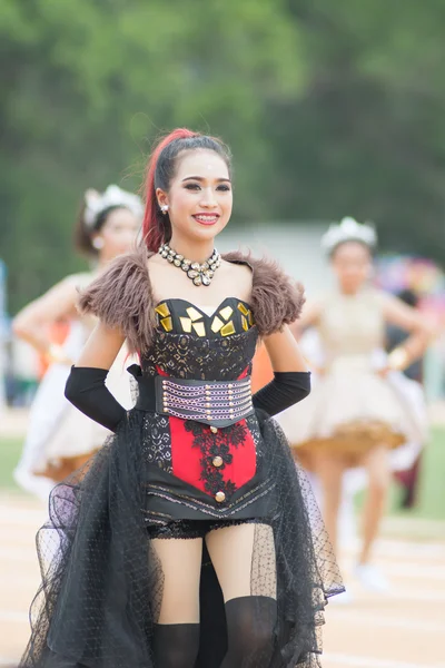 Desfile do dia do esporte na Tailândia — Fotografia de Stock