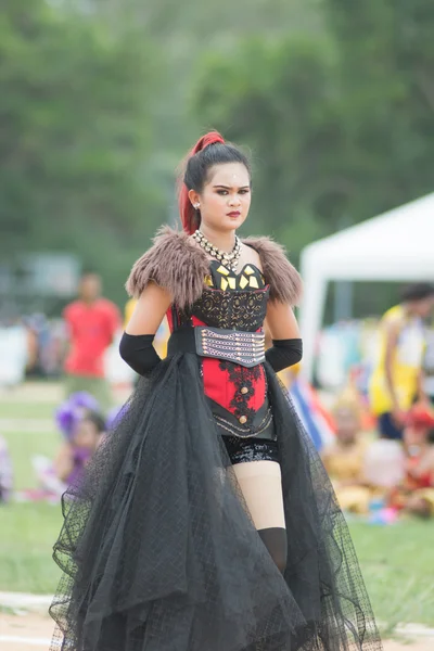 Desfile do dia do esporte na Tailândia — Fotografia de Stock