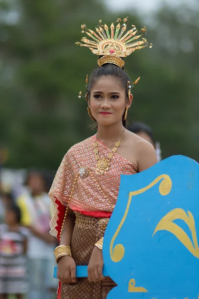 Parade zum Tag des Sports in Thailand — Stockfoto