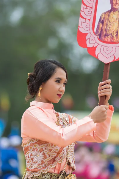 Parade zum Tag des Sports in Thailand — Stockfoto