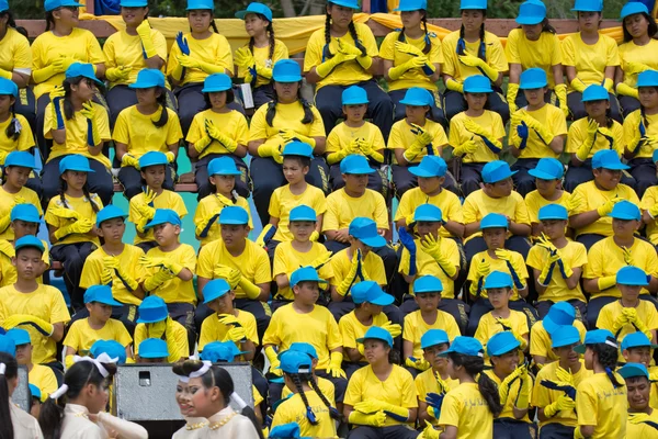 Spectateurs à la journée sportive en Thaïlande — Photo