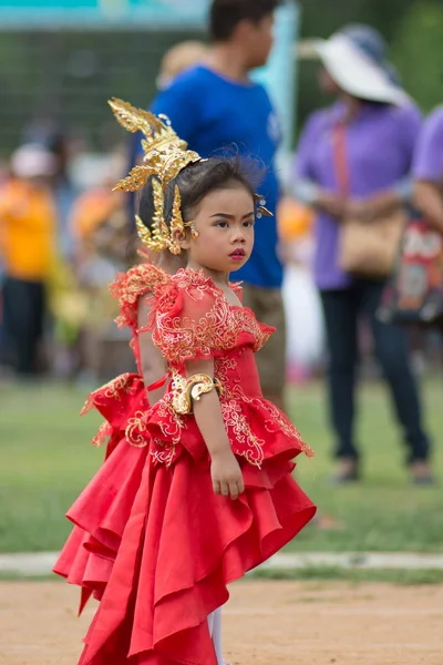 Desfile do dia do esporte na Tailândia — Fotografia de Stock