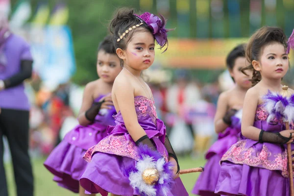 Desfile do dia do esporte na Tailândia — Fotografia de Stock