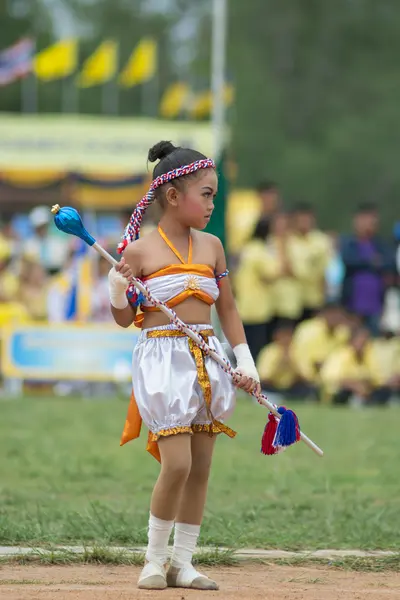 Desfile do dia do esporte na Tailândia — Fotografia de Stock