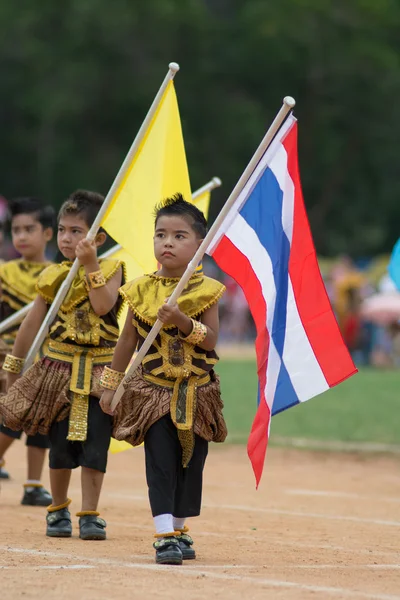 Sport dag parade in Thailand — Stockfoto