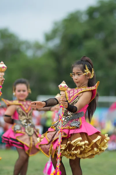 Desfile do dia do esporte na Tailândia — Fotografia de Stock