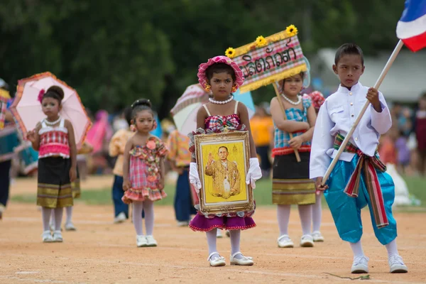 Desfile do dia do esporte na Tailândia — Fotografia de Stock