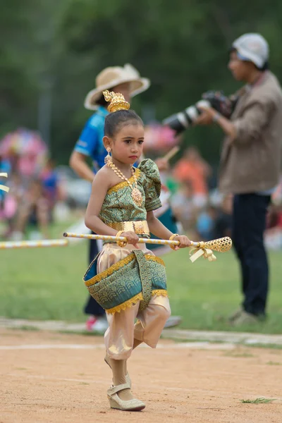 Desfile do dia do esporte na Tailândia — Fotografia de Stock