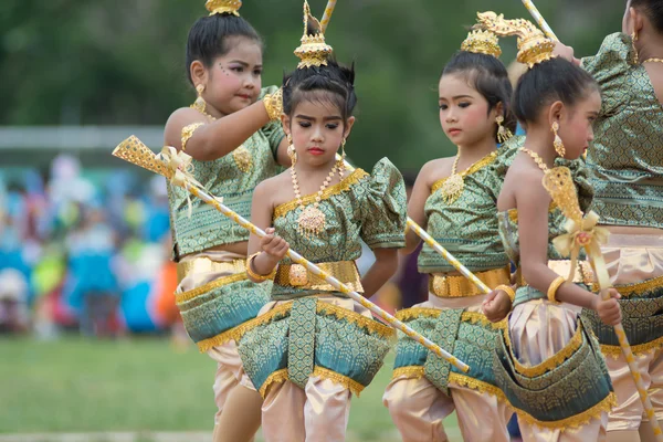 Parade zum Tag des Sports in Thailand — Stockfoto