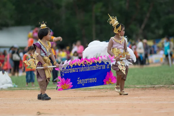 Desfile do dia do esporte na Tailândia — Fotografia de Stock