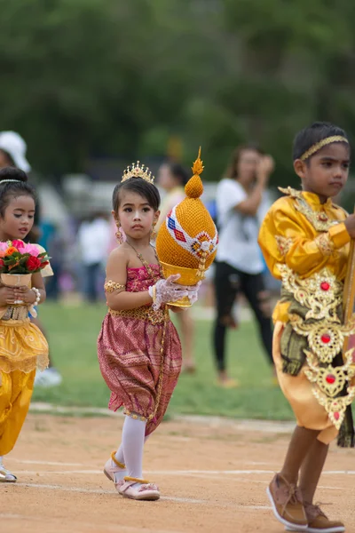 Desfile do dia do esporte na Tailândia — Fotografia de Stock