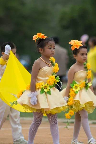 Desfile do dia do esporte na Tailândia — Fotografia de Stock