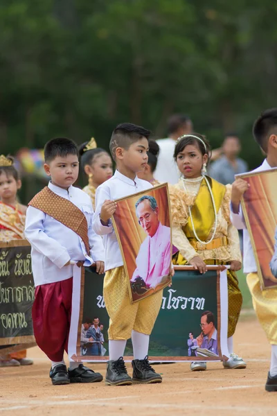 Desfile do dia do esporte na Tailândia — Fotografia de Stock