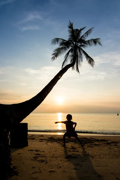 Siluetas vida al atardecer — Foto de Stock