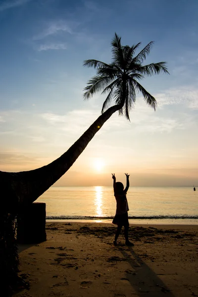 Silhouettes vie au coucher du soleil — Photo