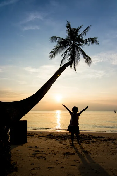 Silhouetten Leben bei Sonnenuntergang — Stockfoto