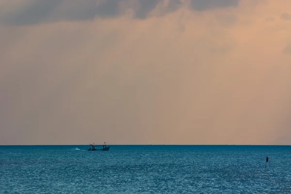 太阳光束海景 — 图库照片