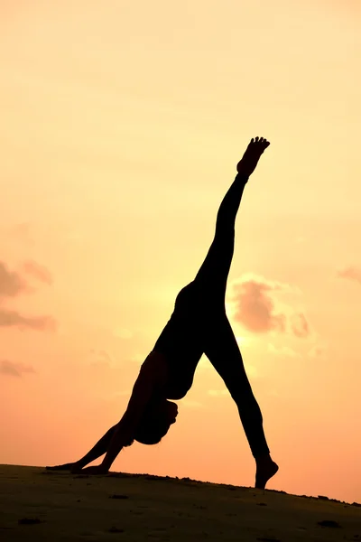 Donna yoga professionale — Foto Stock