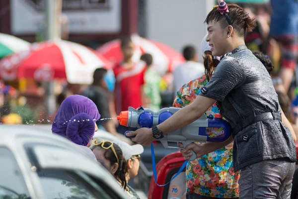 Water festival Songkran in Thailand — Stockfoto