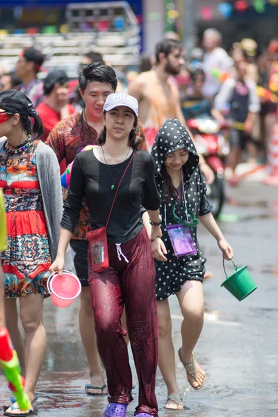 Води Сонгкран фестиваль — стокове фото