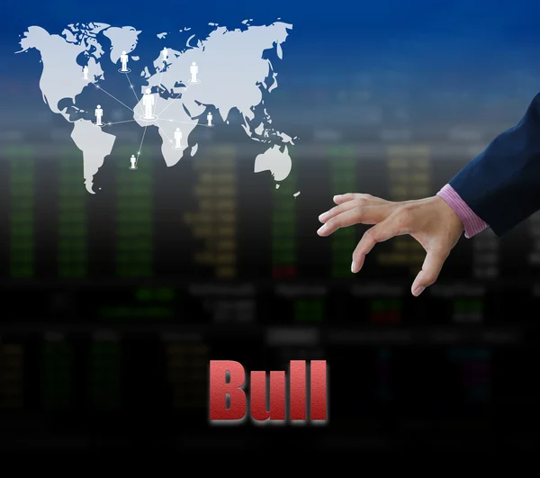 Bull tecken, affärsidé — Stockfoto