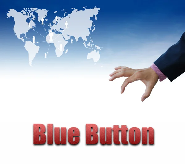 青いボタン記号、ビジネス コンセプト — ストック写真