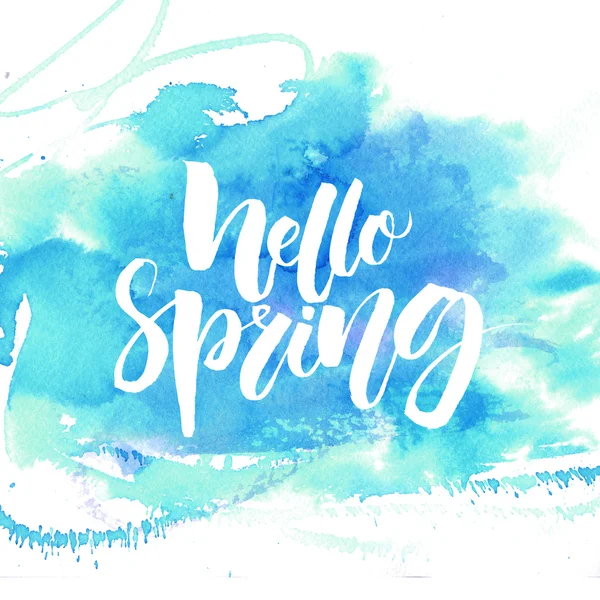 Hej våren kalligrafi banner — Stockfoto