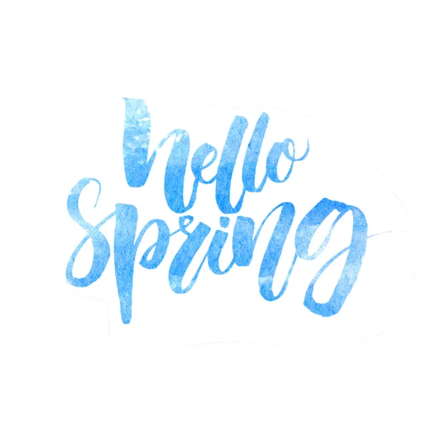 Olá texto primavera . — Fotografia de Stock