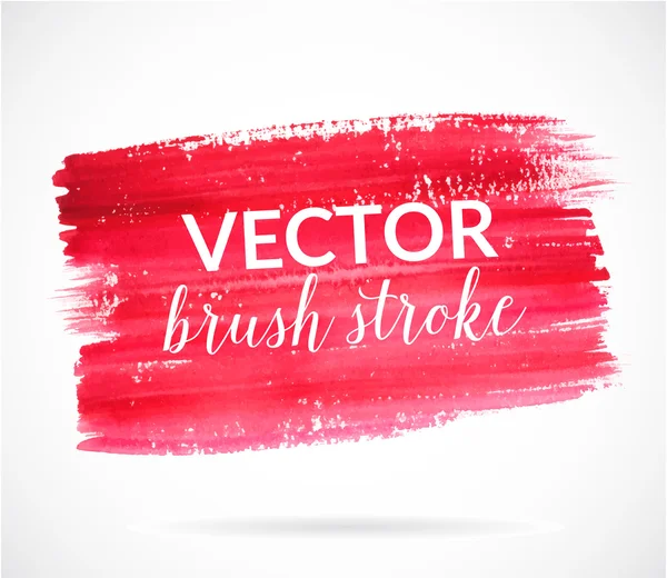 Red paint stroke, artistic dry brush vector — Vector de stock