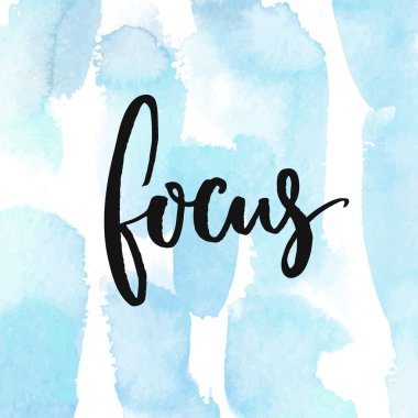 Odak. Mavi hat kelime  