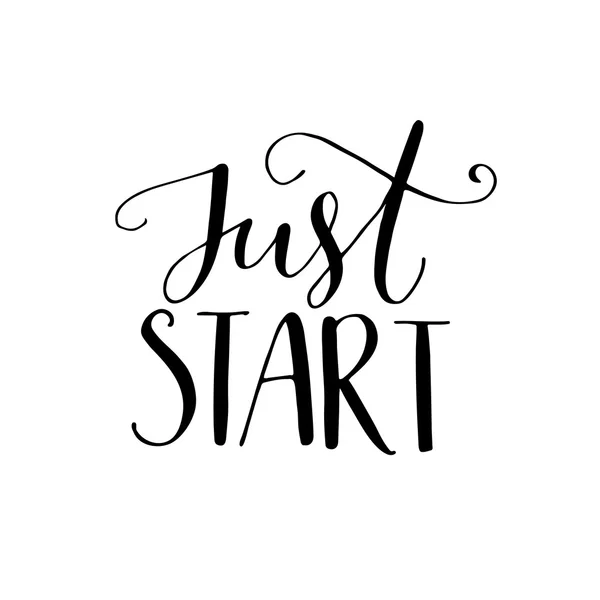 Just start. Motivational phrase - Stok Vektor