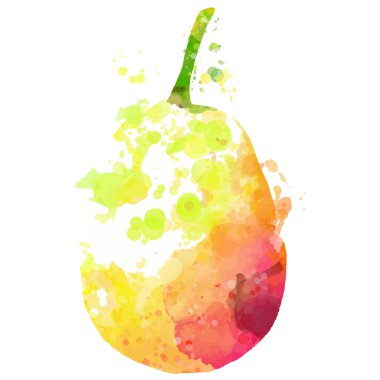 Suluboya sıçraması ile armut illüstrasyon