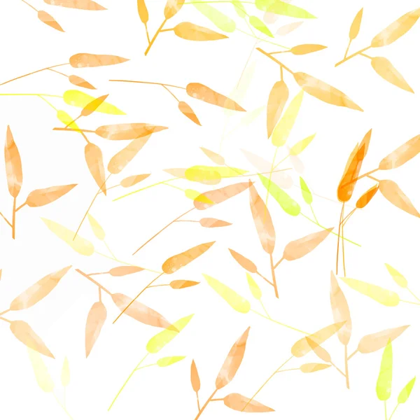 Oranje herfst achtergrond met bladeren patroon — Stockvector
