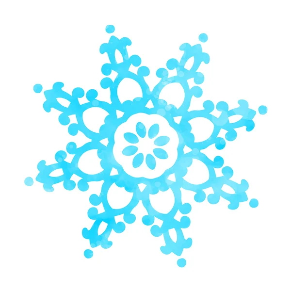 Copo de nieve con textura azul aislado sobre fondo blanco — Vector de stock